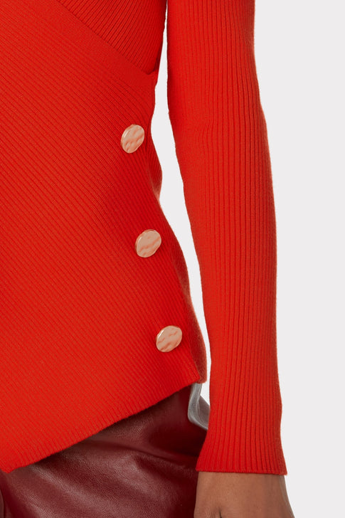Cross Front Long Sleeve Sweater Flame Image 3 of 4