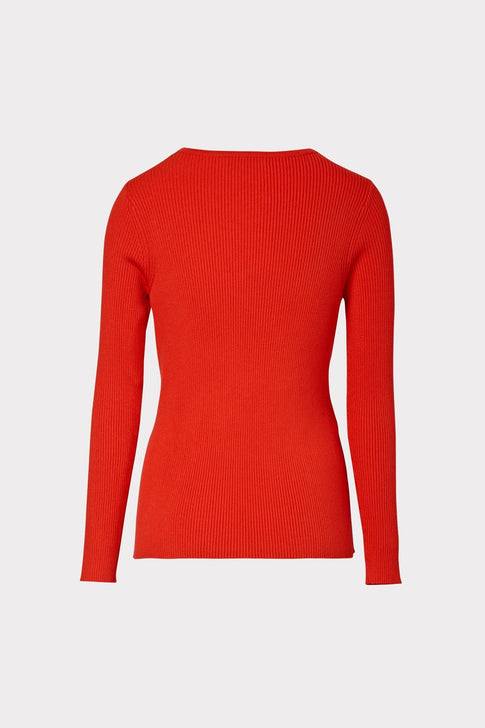Cross Front Long Sleeve Sweater Flame Image 4 of 4