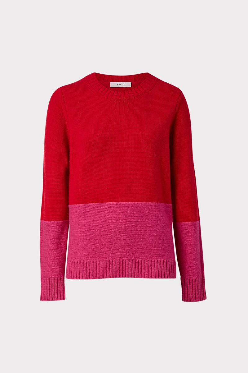 Colorblock Crew Neck Sweater