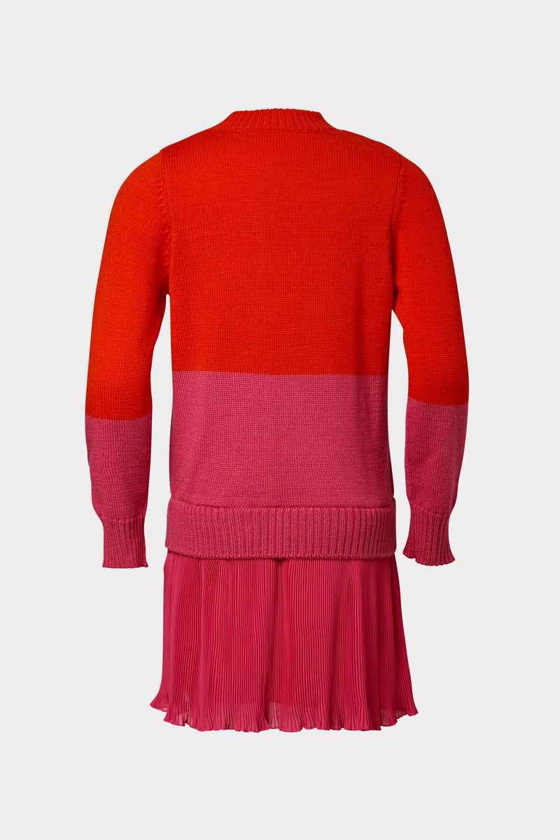 Milly Minis Colorblock Crew Neck Sweater Dress