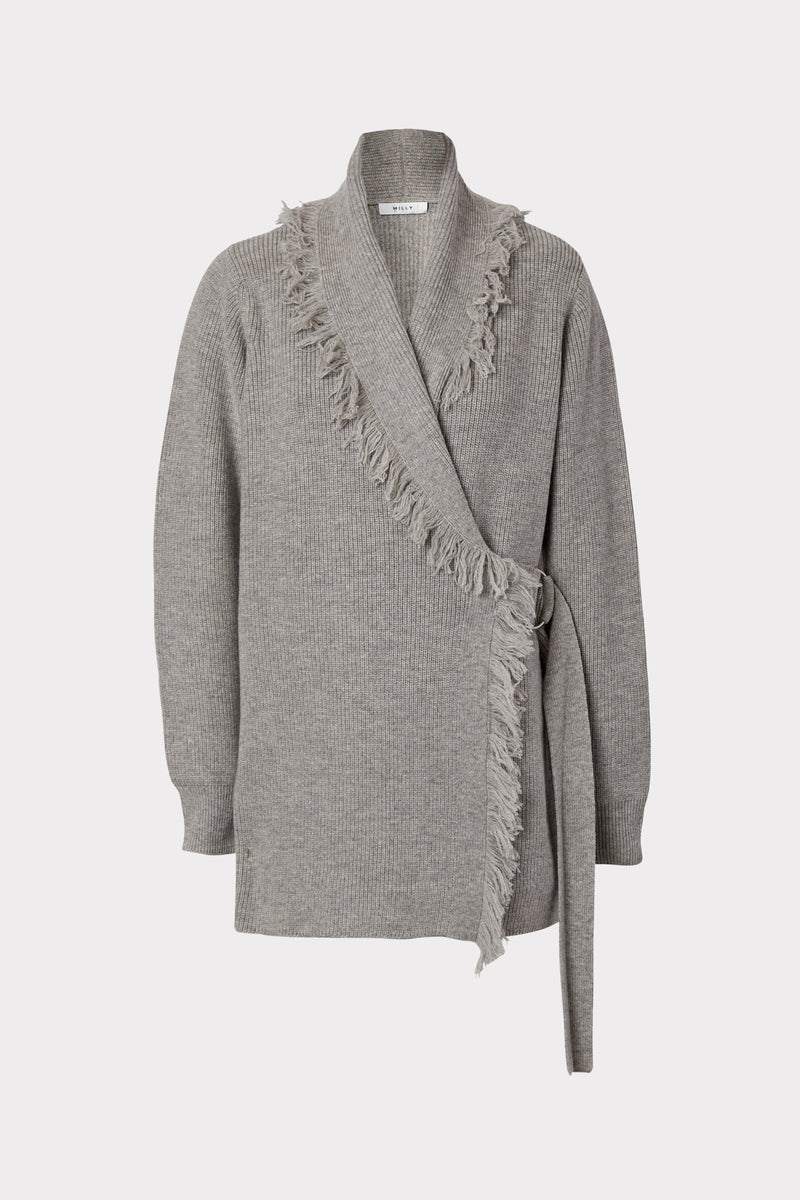 Shawl Collar Fringe Sweater