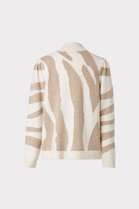 Zebra Intarsia Mock Neck 3