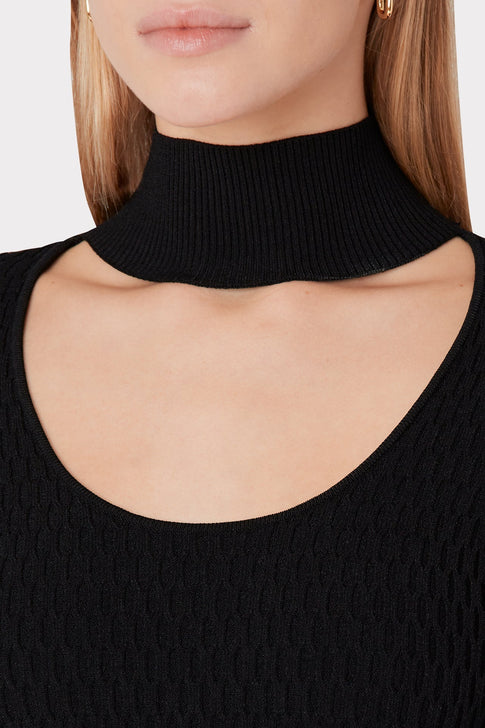 Ribbed Half Moon Neck Sweater 2