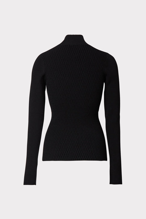 Ribbed Half Moon Neck Sweater 3