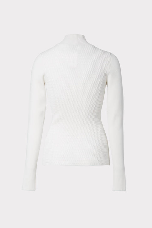 Ribbed Half Moon Neck Sweater 3