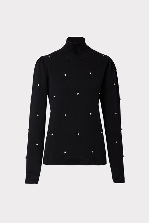 Crystal Embellishment Turtle Neck 0