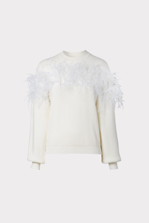 Feather Embellished Sweater 0