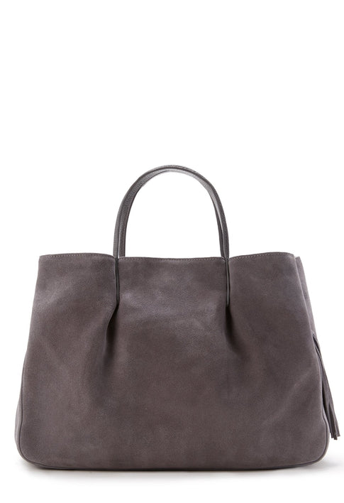 Astor Ruffle Suede Pinched Tote 1